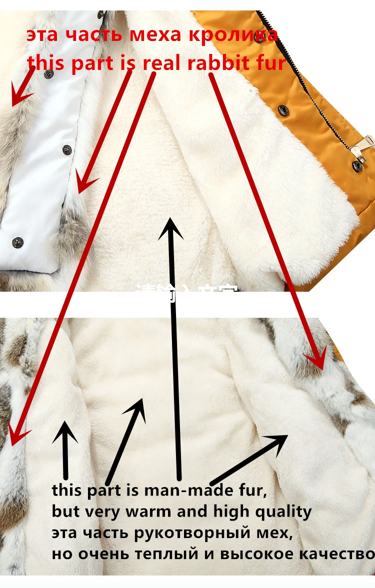 Женская и мужская пуховая парка с подкладкой из натурального кроличьего меха, новинка, плотное хлопковое пальто с меховым капюшоном, супер теплые зимние куртки