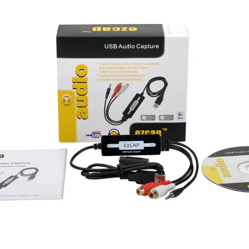 Аналоговый аудио конвертер карта захвата для Windows7 8 10 MAC Linux os конвертировать