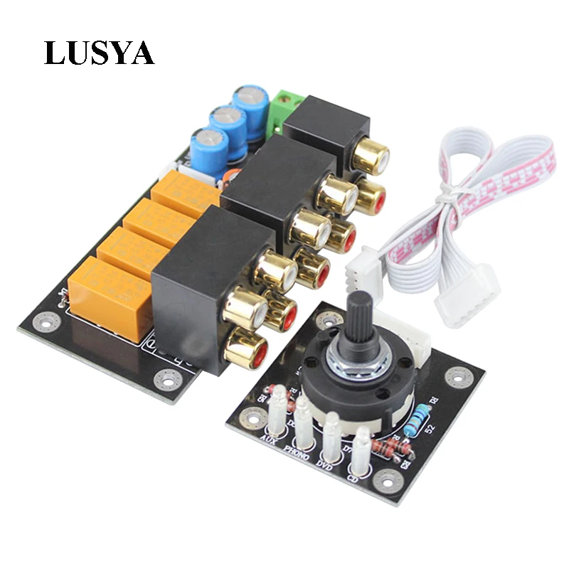 Lusya RCA аудио переключатель Вход выбор доска стерео реле 4 двухстороннее аудио Вход сигнала Селекторное переключение усилитель B7-002