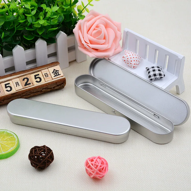 

DHL 200pcs Plain silver tin box 17.8 cm x 3.8 cm x 1.8cm, rectangle tea candy business card usb storage box case,