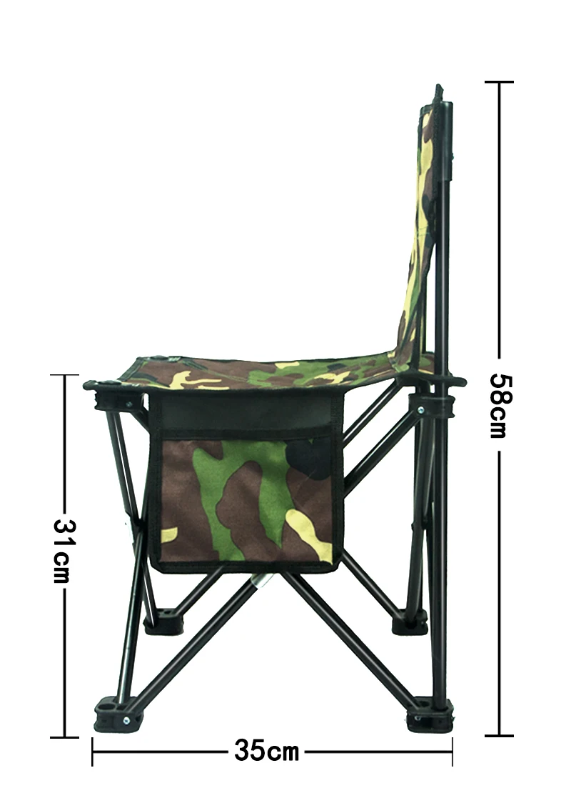Камуфляж портативный складной стул для пикника Пешие прогулки пляж Сад Открытый Рыбалка Путешествия есть спинка 600D Оксфорд ткань
