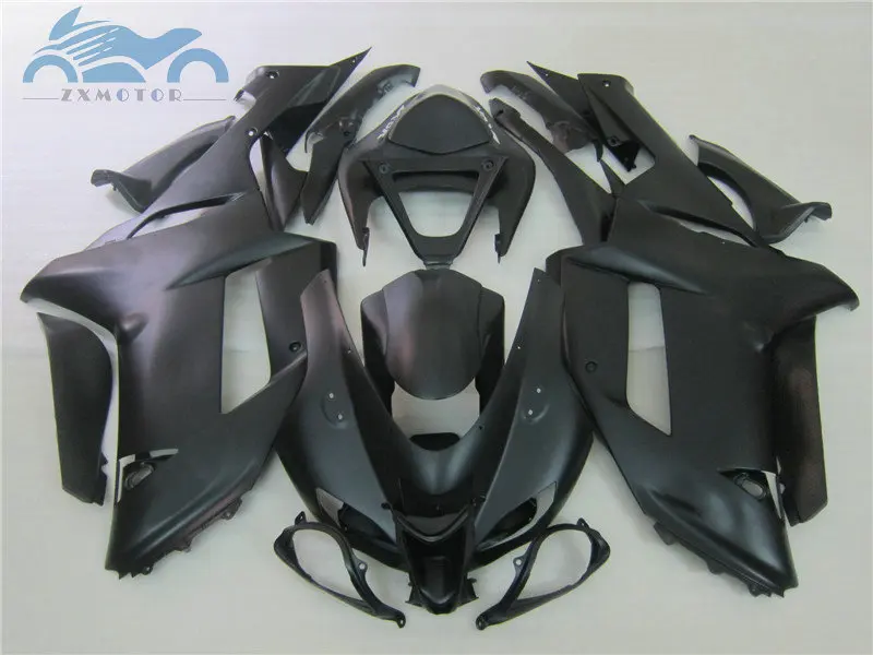 Aftermarket Обтекатели комплект для KAWASAKI Ninja ZX 6R 2007 2008 Полный Обтекатель Набор ZX6R ZX 636 07 08 матовый черный мотоциклы кузова