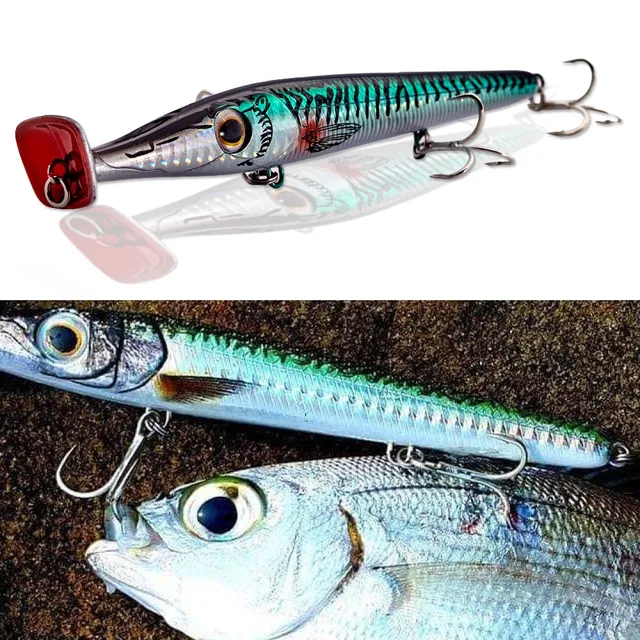 US $5.99 Hunthouse new popper 150mm long cast pencil topwater floating bait for bass pike bluefish handsome 