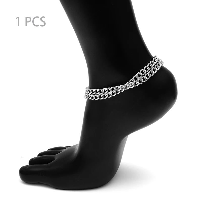 SHIXIN простой многослойный браслет-цепочка на ногу/ногу золото/серебро панк браслет на лодыжку модные браслеты для женщин - Окраска металла: S02-1