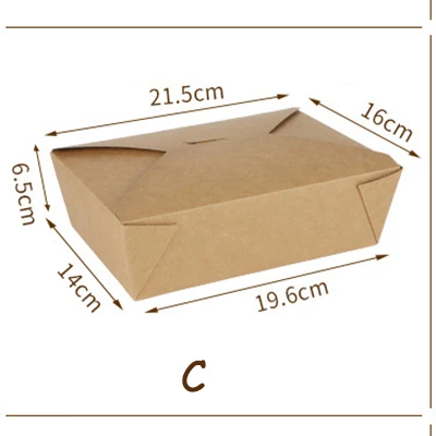 Миска для еды быстрого приготовления одноразовая вынимаемая крафт-бумажная коробка коробки на вынос Ресторан Суши салат упаковка поставщик 20 шт - Цвет: Modle C