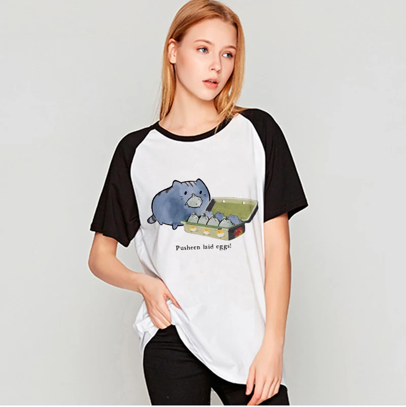 Новое поступление футболка Pusheen футболки женская с милым графическим рисунком