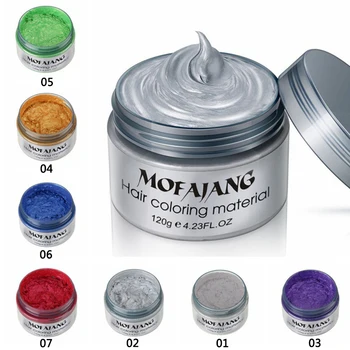 

120g Unisex Hair Color Wax Mud 7 colors Hair Color Wax Dye Temporary Modeling Hair Styling Coloring Paste Hair Dye Wax