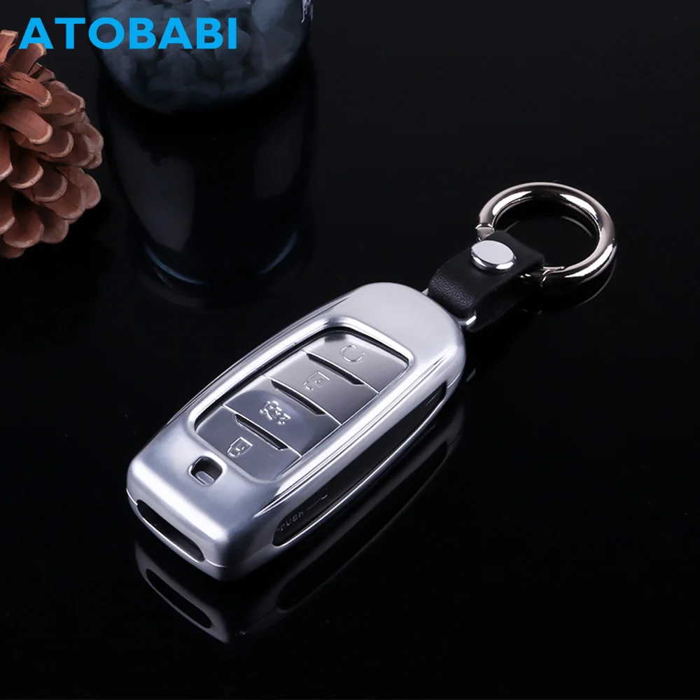 

ATOBABI Smart Zinc Alloy Car Key Case Metal Auto Remote Fob Shell Protective Cover Keychain Holder Jacket for Changan Chana CS95