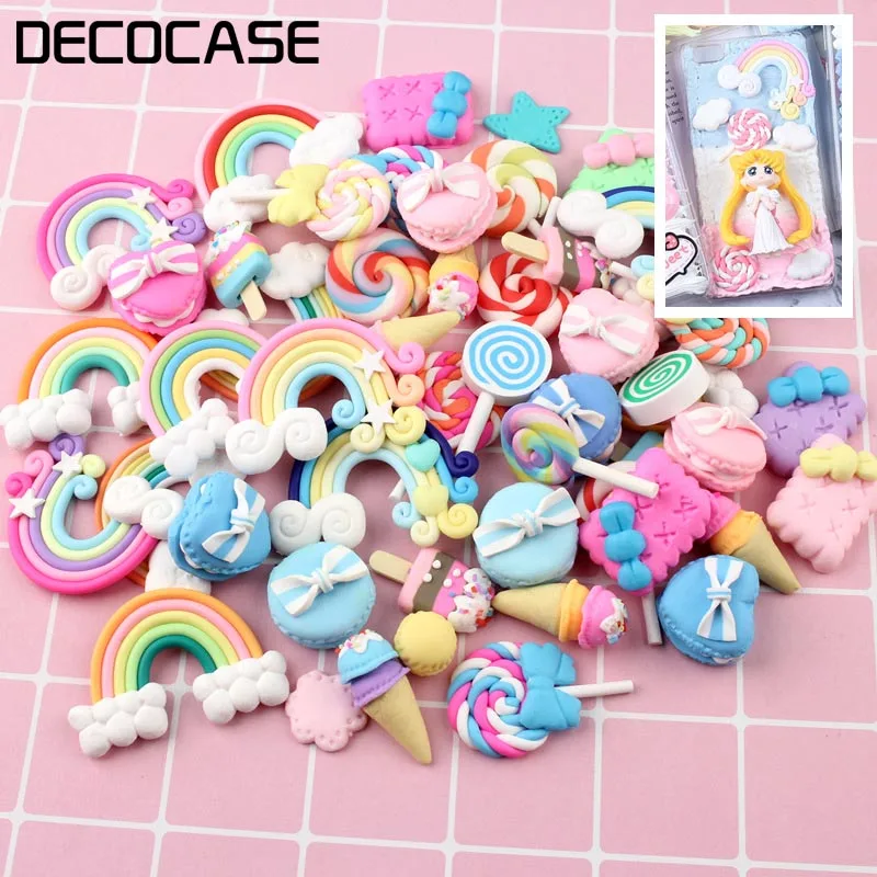 DECOCASE 50 шт. Macaroon облако полимерные бусины бисер декор с плоским основанием