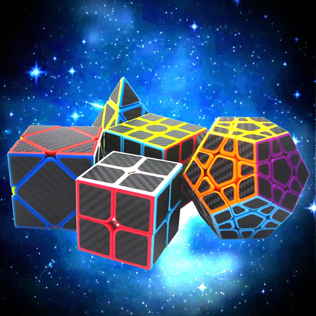 HIINST Новое поступление 2x2 3x3 детская головоломка-кубик из углеродного волокна наклейка волшебный куб головоломка набор из 5 P40