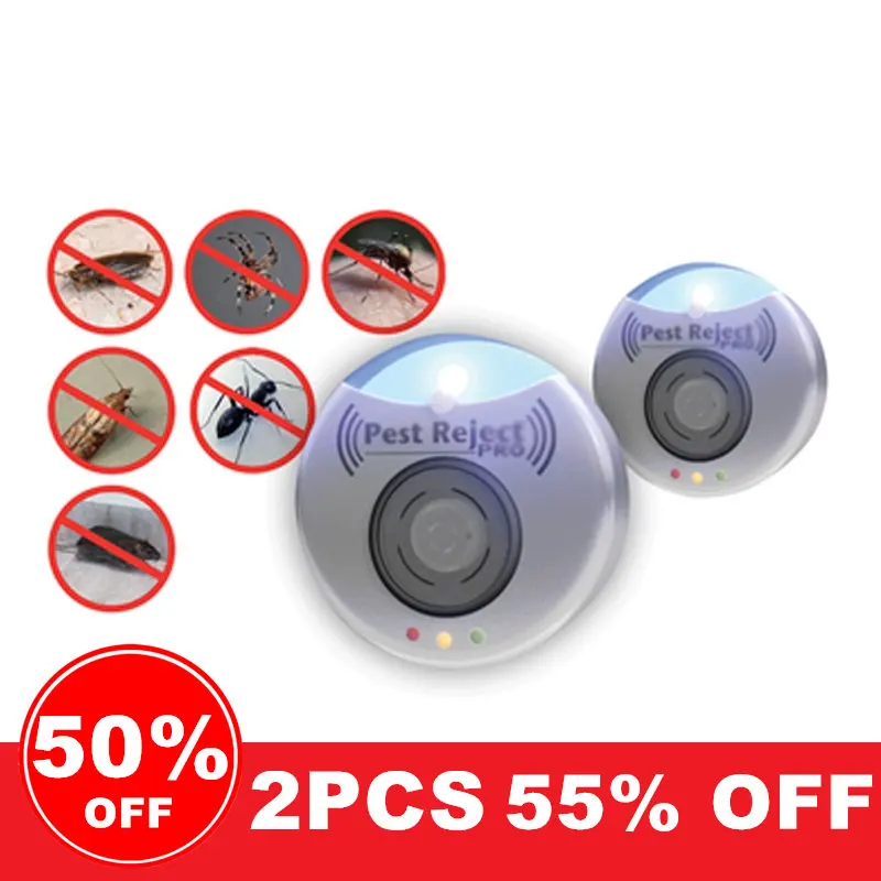 

50% OFF HOT!! Pest Anti Insect Reject Ultrasonic 300 Square Meters Of Coverage Pest Repeller Electronic Mouse Fly Killer Pro