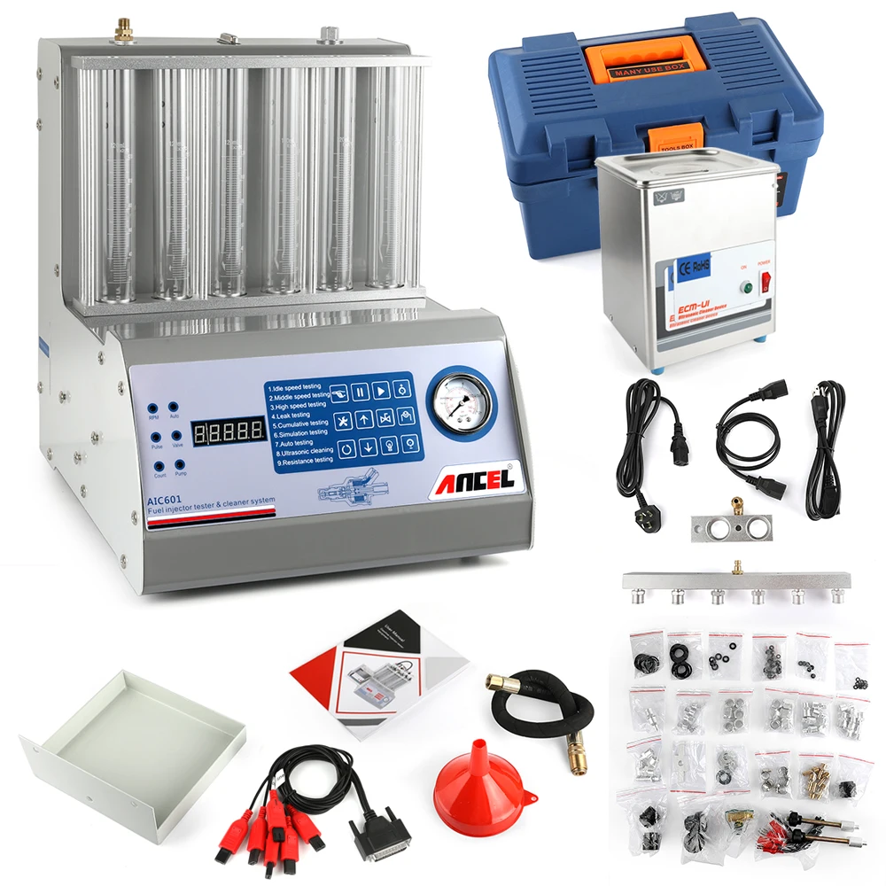 Car Injector Cleaner Ultrasonic Cleaner Machine Ancel AIC601 Auto Fuel