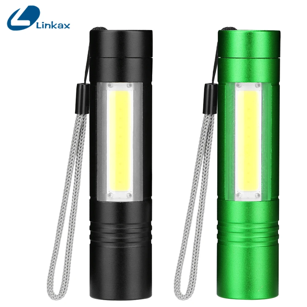 

Pen Lights Portable Mini LED Flashlight Torch XPE+COB Flash Light Work Hunting Lamp use AA Battery