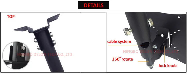 Inclinação para Cima para Baixo Suporte de Teto Polegada 50 15 tv Lcd Led Suporte Plasma dl Dlc-201al Aço 400x400 46 - Image 3
