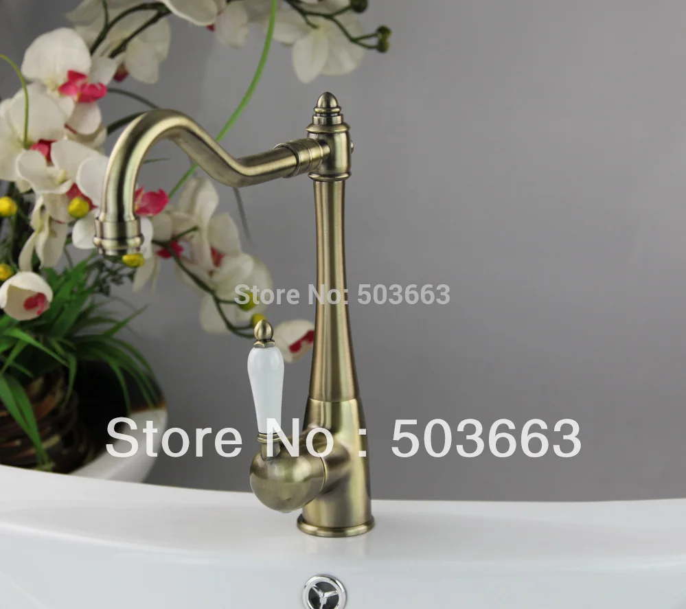 Antique Bronze Finish Mixer Single Hole Set Kitchen Sink Faucet Vessel Tap D 0116 Mixer Tap