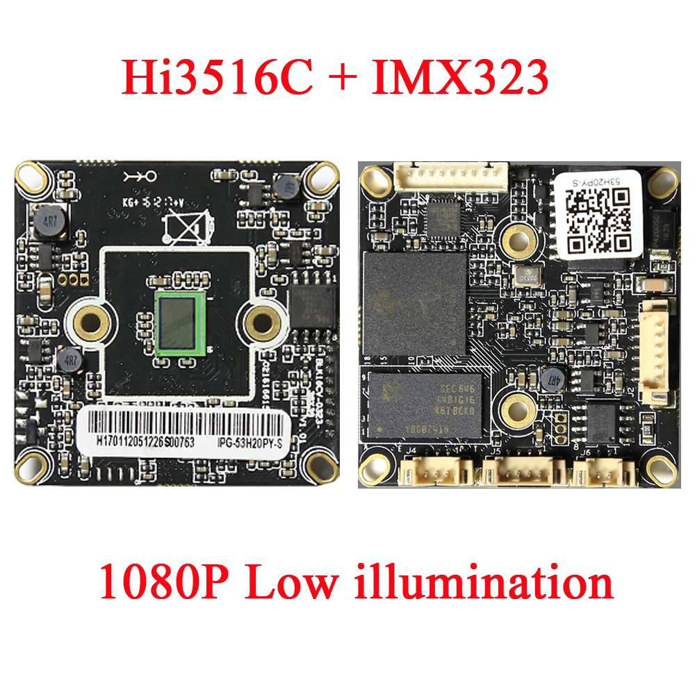 

Ultral Low Illumination HI3516C + SONY IMX323 DIY CCTV IP Camera Module Board ONVIF Mobile Serveillance CMS XMEYE ONVIF