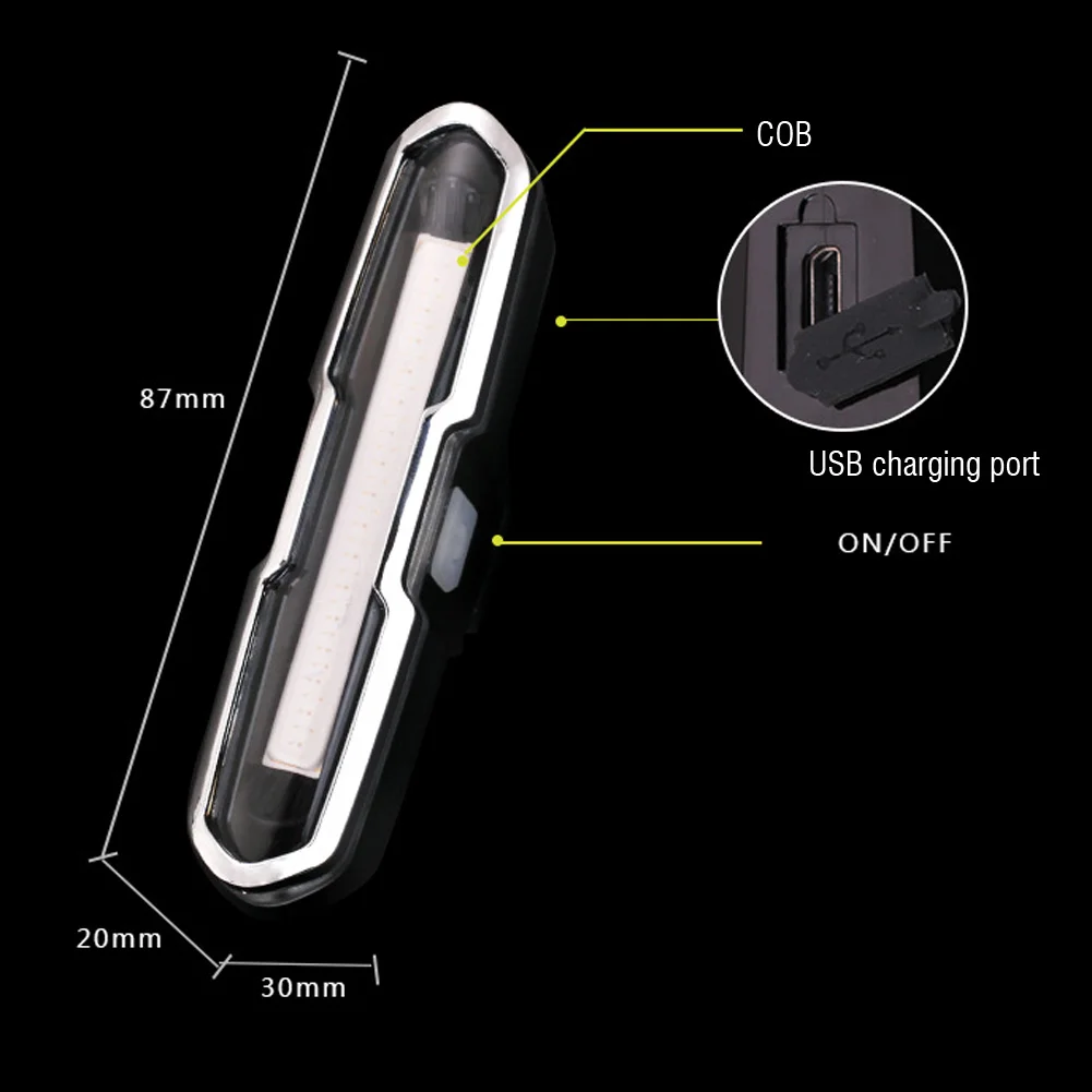 IP43 Велосипедные фары USB Перезаряжаемые горный велосипед Ночь Велоспорт Детская безопасность фонарь Предупреждение лампы 3 цвета Тип открытый Предупреждение лампа