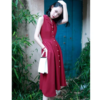 

Short Sleeve Shirt Dress Hepburn Style Summer Women Thin Shirt Dresses Party Vestidos