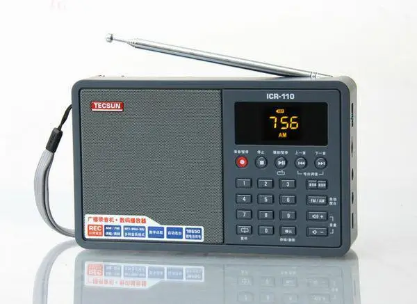 

Free Shipping TECSUN ICR-110 FM/AM TF Card MP3 Player Recorder Radio ICR110 (upgrade version of ICR-100)
