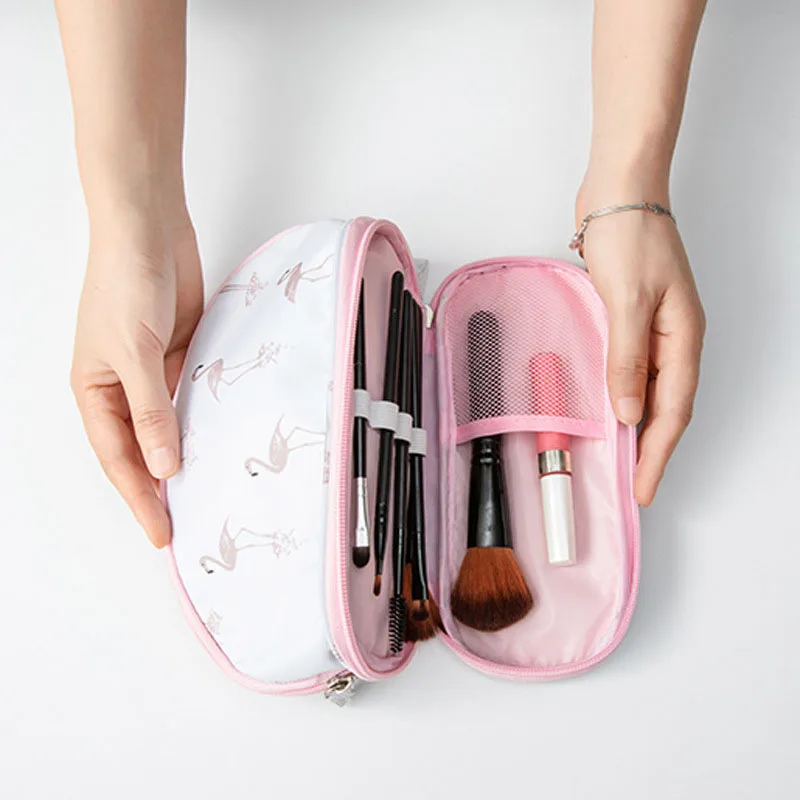 Hot Sale Portable Makeup font b Bag b font Brush Organizer Printed Zipper Travel Toiletry font