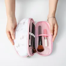 Hot Sale Portable Makeup font b Bag b font Brush Organizer Printed Zipper Travel Toiletry font