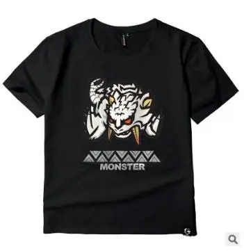 Monster футболка с изображением охотника для мужчин унисекс футболка мультфильм футболка повседневное Топ аниме Camiseta Streatwear короткий рукав ткань топы - Цвет: 2