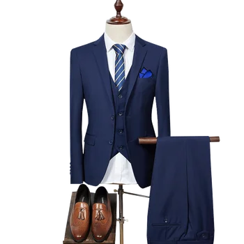 

2019 New Fashion Groom Wedding Dress Suits /Blazers Pants Vest Sets /Men's Casual Business 3 Piece Suit Jacket Coat Trousers