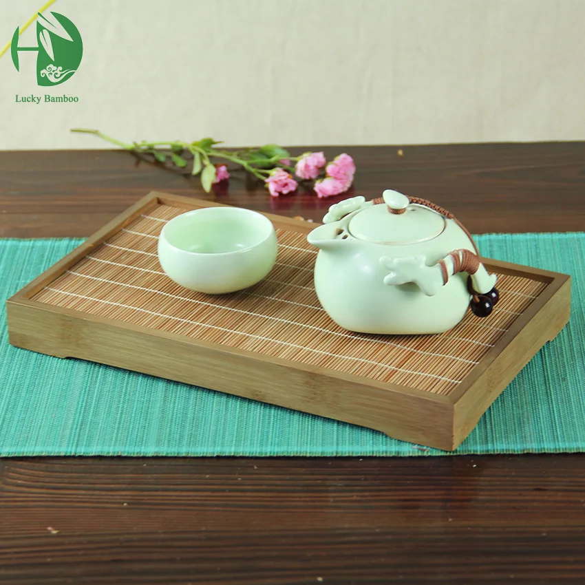 

Wooden Tea Tray Fruit Pallet Bamboo Kung Fu Tea Tray Waterproof Water Double Layer Tea Set Vintage Decorative Tray
