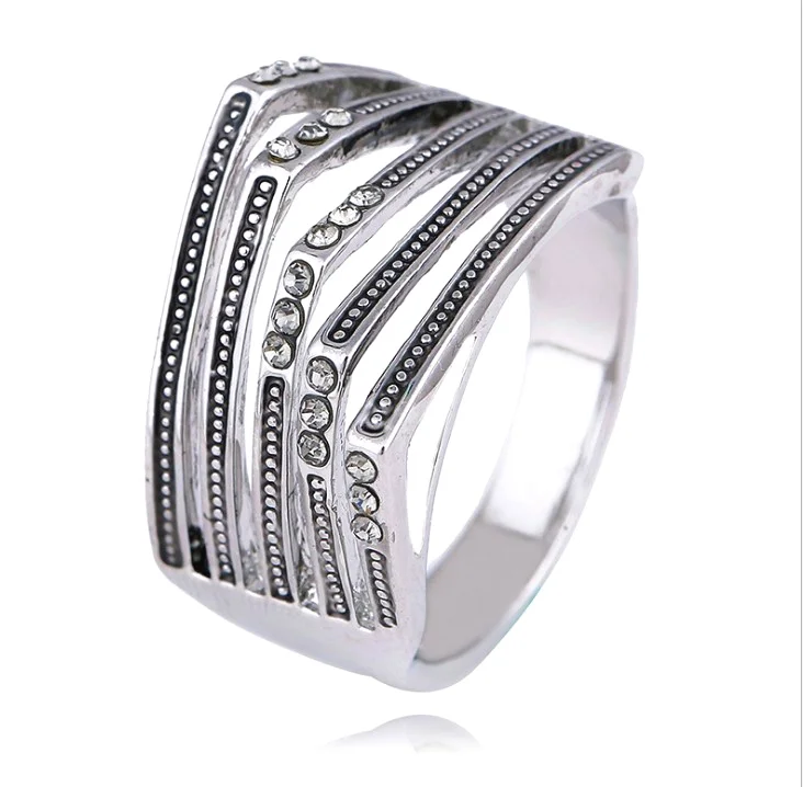 

2019 Channel Setting Party Anillos Retro Rings For Woman Crystal From Swarovski Unique Thailand European Charm Jewelry