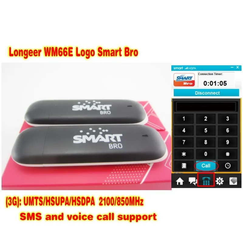 Лот 100 шт. long3g USB модем WM66e Логотип smart bro|3g modem|bro |