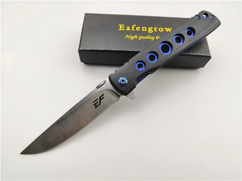 Острый складной карманный нож Eafengrow EF27 G10 ручка d2 Лезвие Открытый/Кемпинг/Охота/нож Утилита/Выживание/EDC/сад/нож - Цвет: Black
