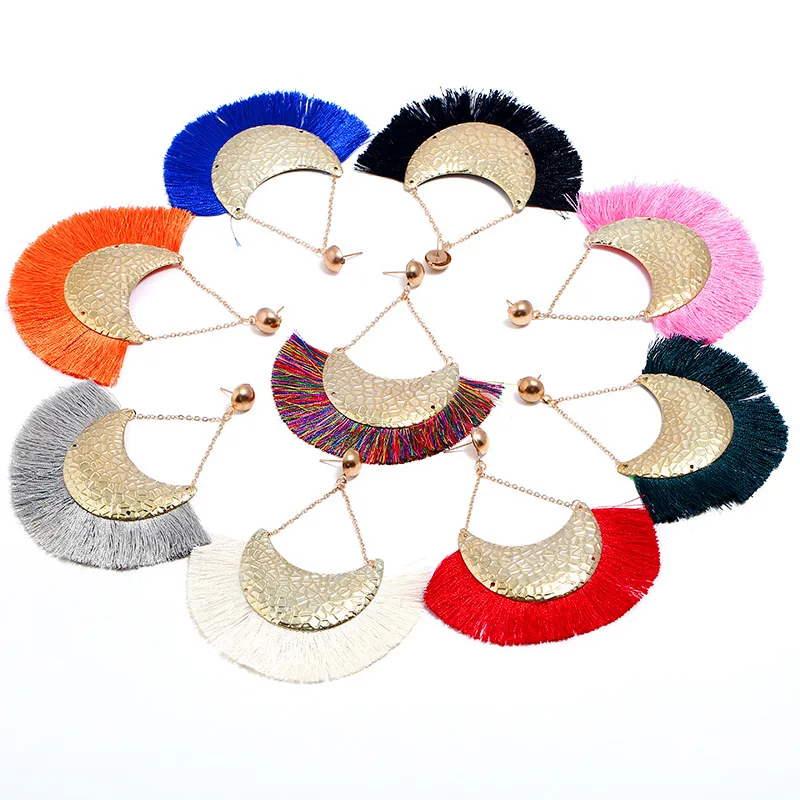 2018 Tassel Earrings For Women Summer Fringe Earings Fashion Jewelry Statement Bohemian Flower Wedding Brincos Hanging Earring | Украшения