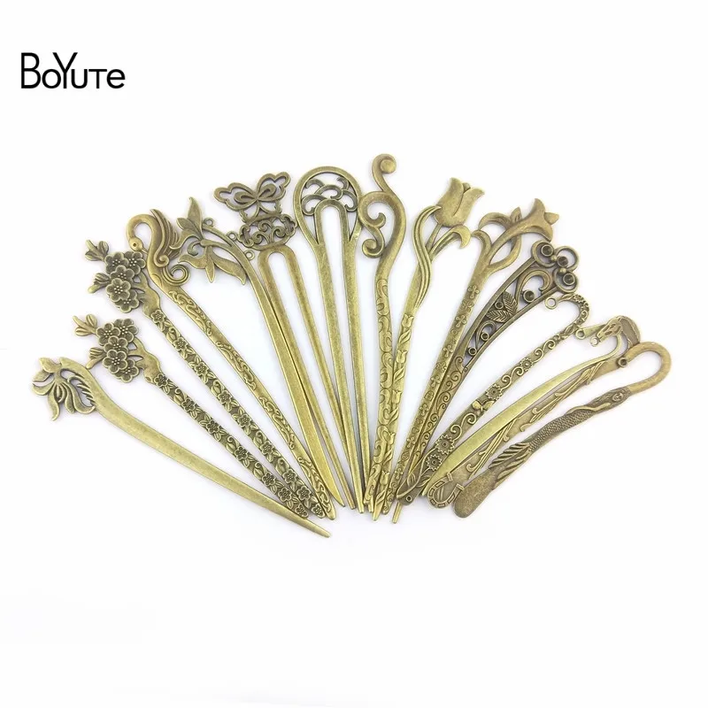 BoYuTe(10 шт./лот) Античный бронзовый металлический сплав винтажная палочка для волос может быть закладкой Diy ручной работы ювелирные аксессуары оптом