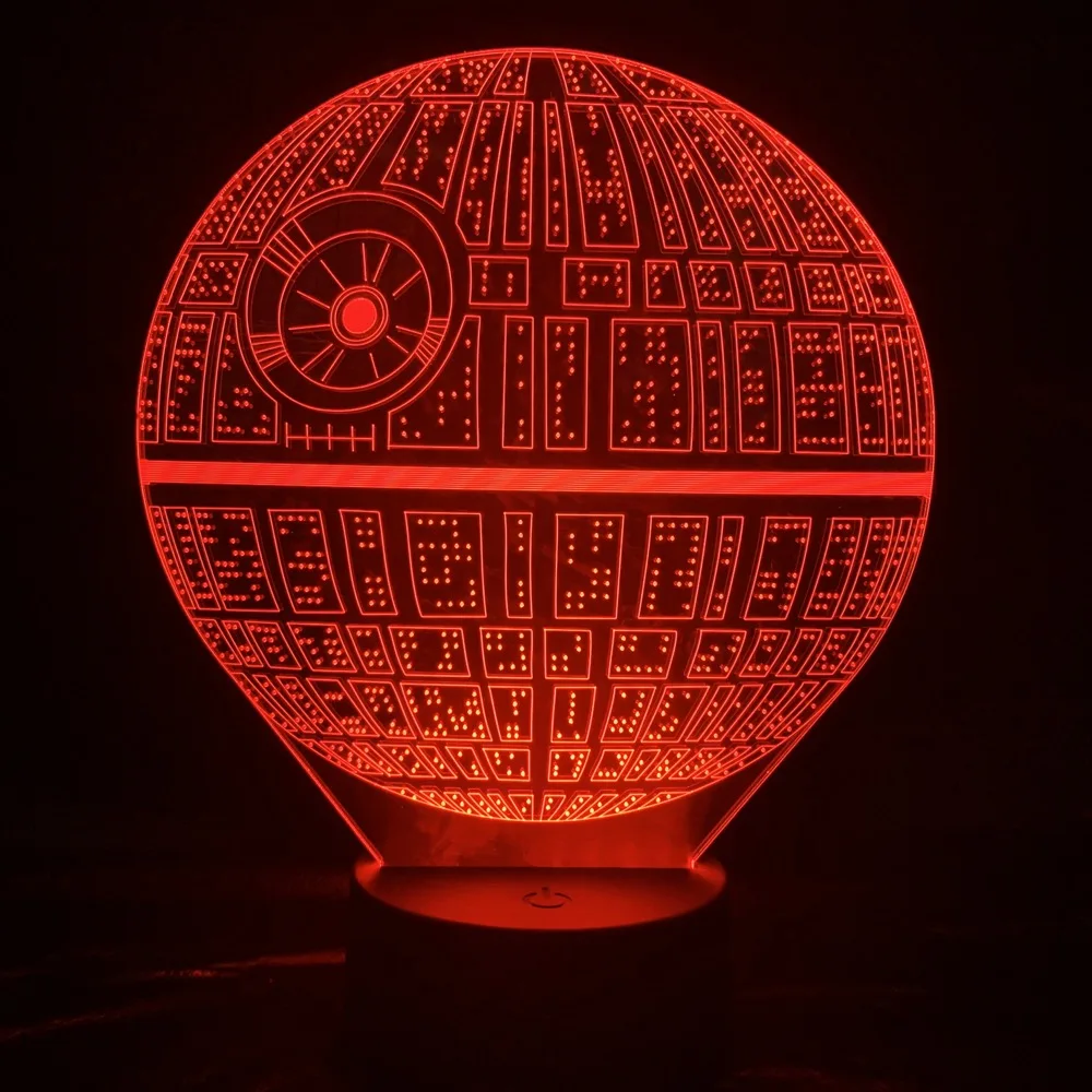 

3d Led Night Light Lamp Star Wars Death Star 2 Color Changing Nightlight Usb Holiday Gift Children Room Decorative Lamp Starship