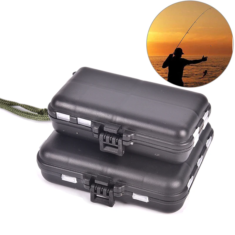 

Mini Fishing Tackle Box Red 9 Compartments for Small Clear Plastic Waterproof Hooks Lures Baits Fishing Accessories Black