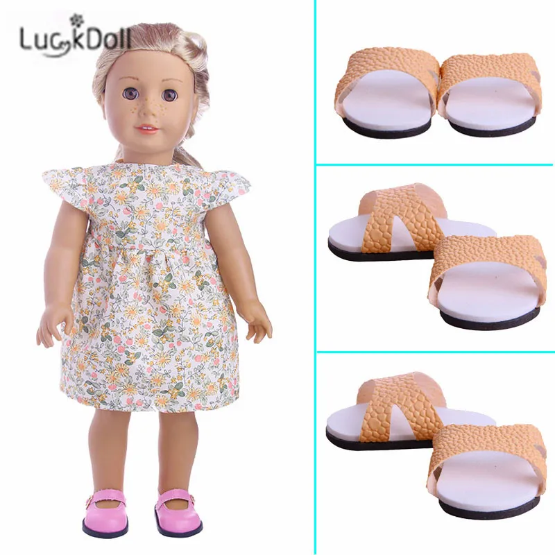 

Luckdoll Fashion Summer New Skirt + Shoes for 18-inch American Dolls and 43cm Doll Toy Accessories for Kids' Best Gifts