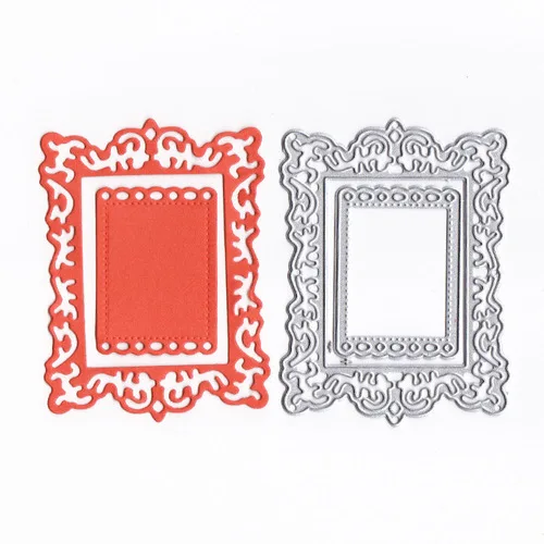 

2pcs Flower edge square frame Metal Cutting Dies 2019 New DIY Scrapbooking Paper Card Craft Knife Mold Blade Punch Stencil