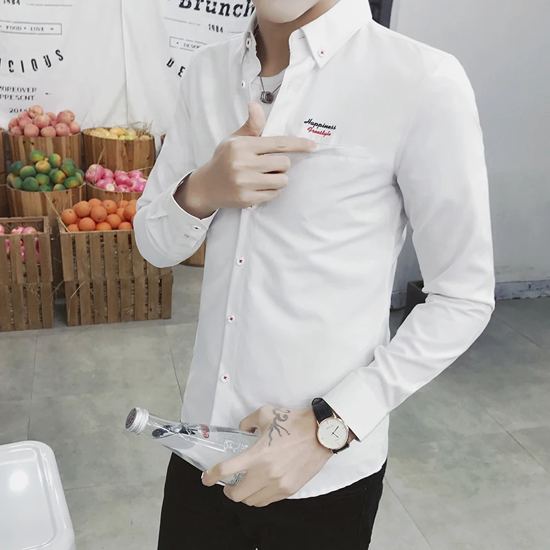 2017 spring font b men s b font casual font b shirt b font fashion England