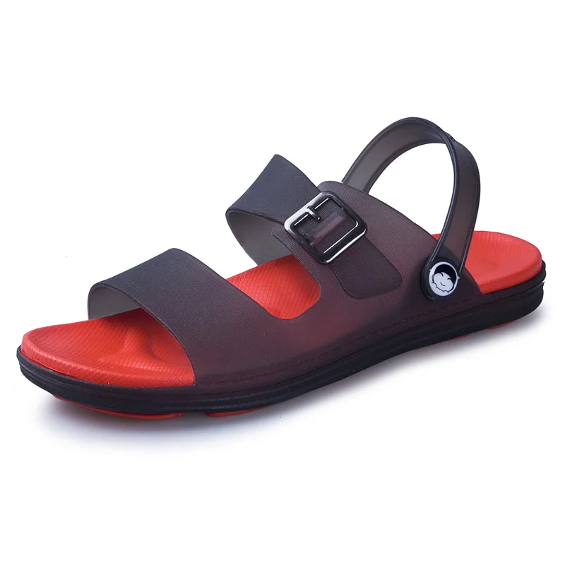 MARSON Men Sandals Summer Flip Flops Slippers Men Outdoor Beach Casual Shoes Male Sandals Water Shoes Outdoor Four Colors - Цвет: red