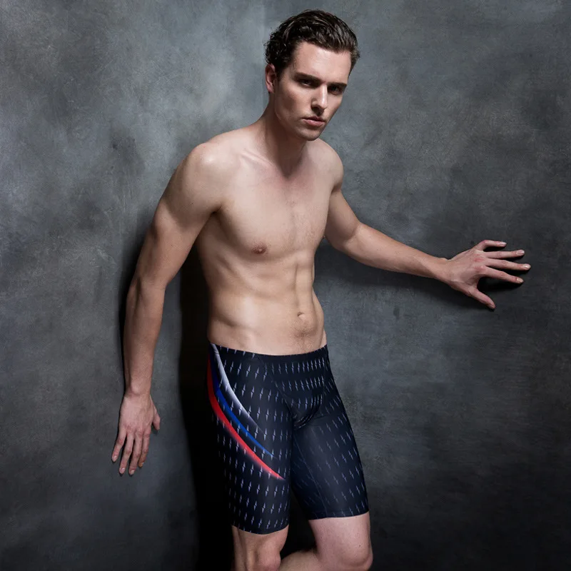 Sale 2017 New Professional Men Competitive Swim Trunks Brand Solid