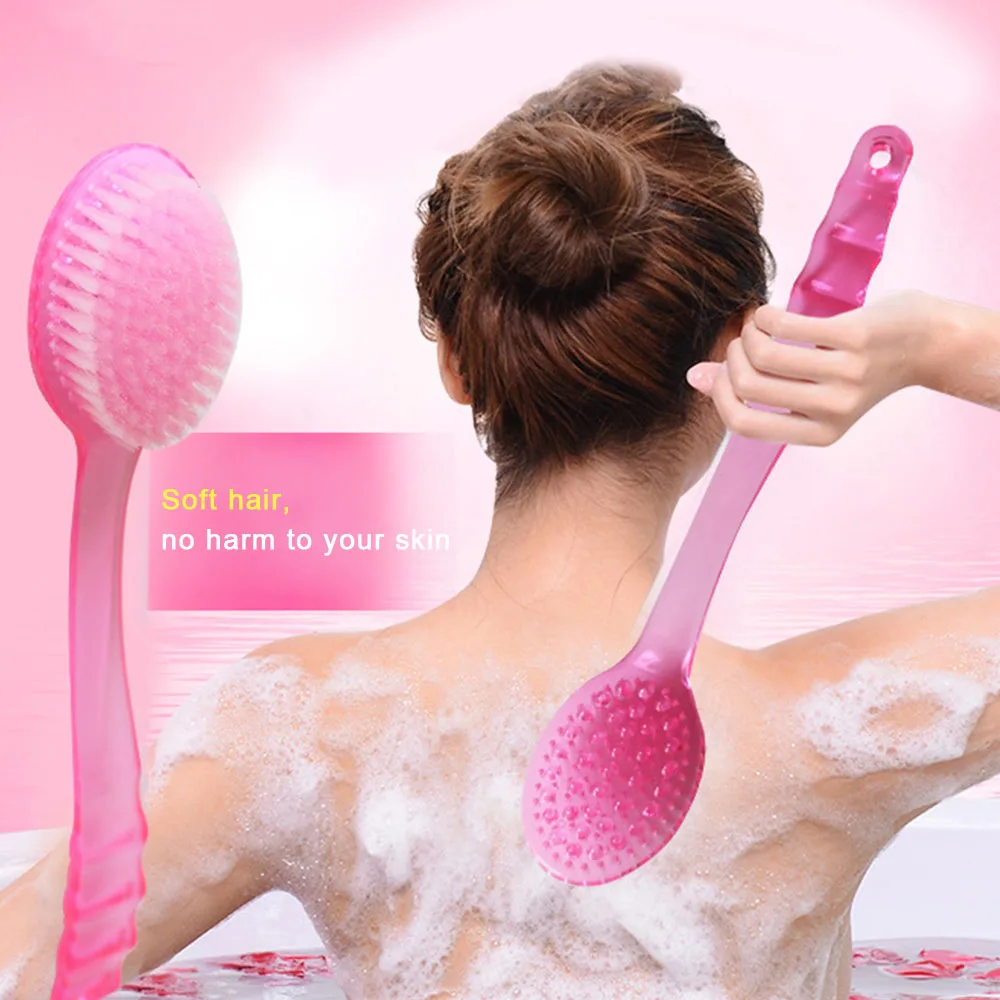 

Body Brush Skin Cleaner Bath Sponge With Long Handle Bathroom Tool Shower Accessory Bath Brush Body Wash Back Scrubber Mesh/Plas