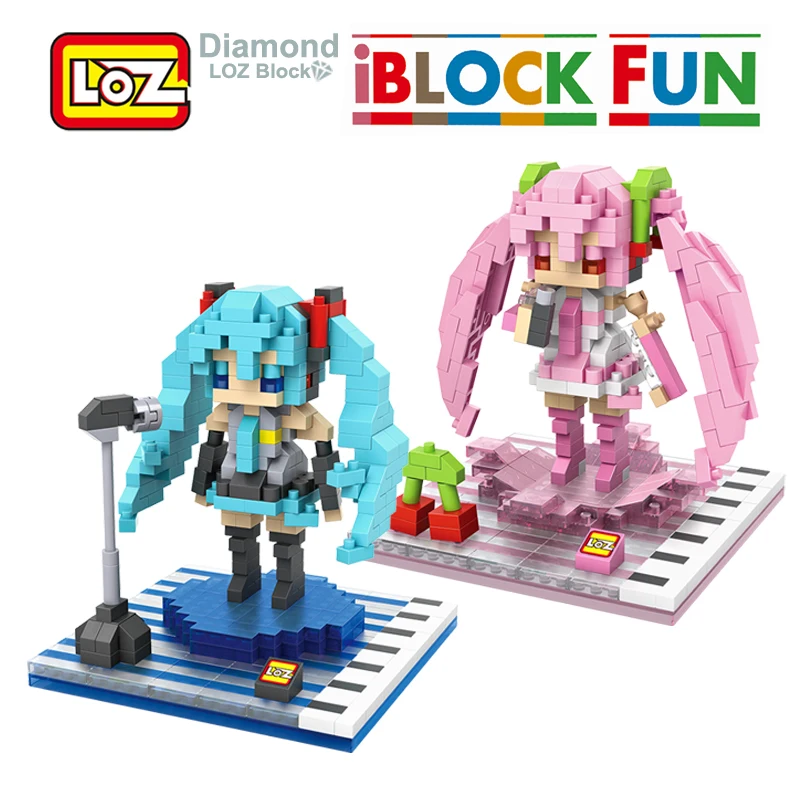 

LOZ Hatsune Miku Figure Toy 3D Model Hatsune Miku Cosplay Assembly Toys Diamond Building Blocks 14+ Gift