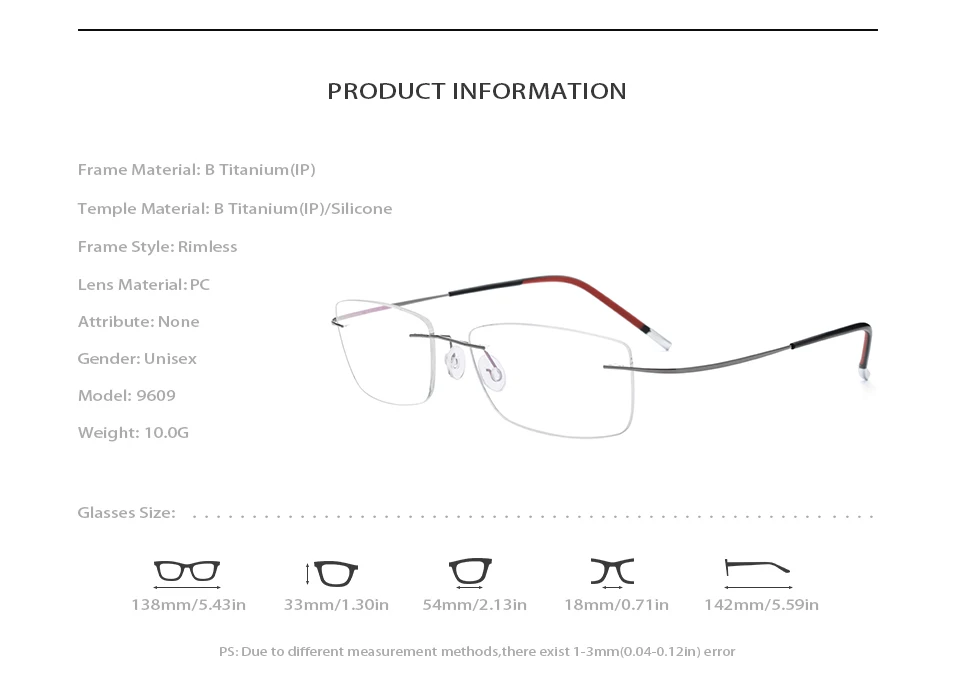 B Титан Для мужчин бесконтактная оптическая рамка очки рамки Для женщин выполненные предписанные оправы очков сверхлегкий близорукость очки