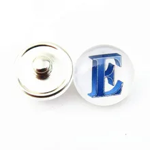 18 ММ стекла письмо Мода snap кнопки подвески алфавит E snap кнопки браслет ювелирных изделий 20 шт./лот