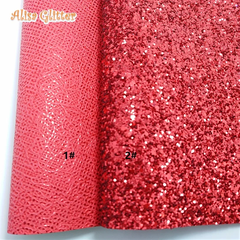 

1PCS A4 SIZE 21X29cm RED Glitter Leather Synthetic Leather Fabric Pu leather Fabric For Bow DIY handbags shoes C25C