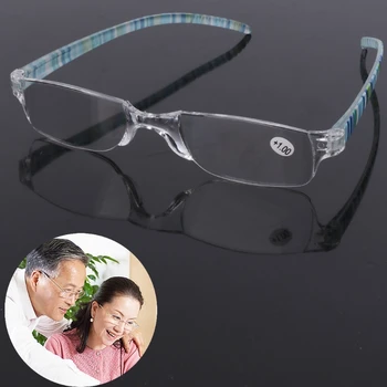 

Unisex Striped Reading Glasses Resin Clear Lens Presbyopia Eyeglasses +1.0~+4.0