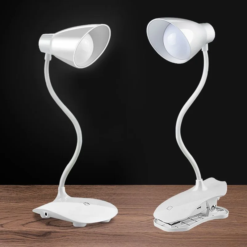

Modern LED Desk Lamps Flexible Touch Switch Table Lamp USB Rechargeable Clip on Night Light Student Book Reading Study Lamp