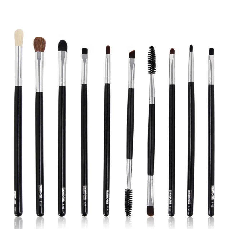 10pcs Beauty Tool Kits Eyes Makeup Brushes Set Eyeshadow Brow Lash