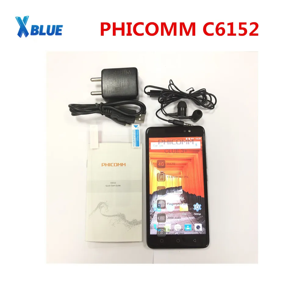 PHICOMM C6152 смартфон с 5 дюймовым дисплеем ОЗУ 2 Гб ПЗУ 16 Мп + 3000 МП мя слотами для Sim