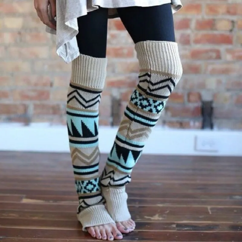 Newly Design Women's Boho Style Long Warm Leg Warmers Boot Leg Covers
